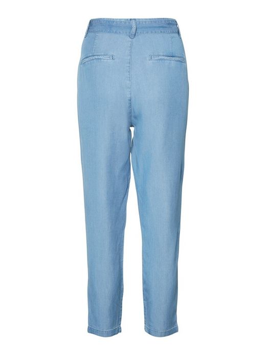 Pantalón ancho con cinturón Vero Moda Light Blue Den
