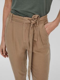Pantalón ancho con cinturón Vero Moda Silver Mink