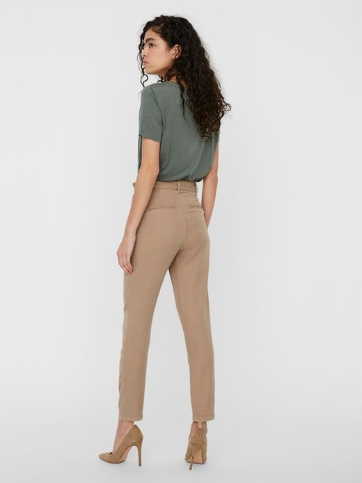 Pantalón ancho con cinturón Vero Moda Silver Mink