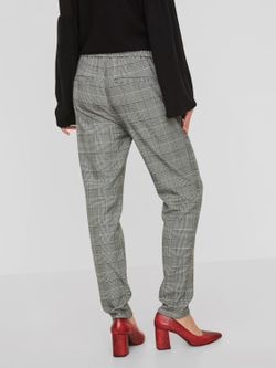 Vero Moda Gray Check Wide Trousers