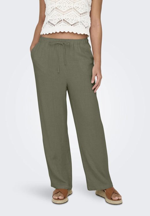 Pantalón ancho con goma y cordón Only Deep Lichen
