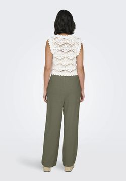 Pantalón ancho con goma y cordón Only Deep Lichen