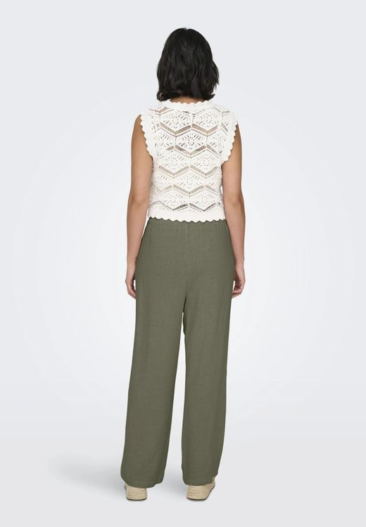 Pantalón ancho con goma y cordón Only Deep Lichen