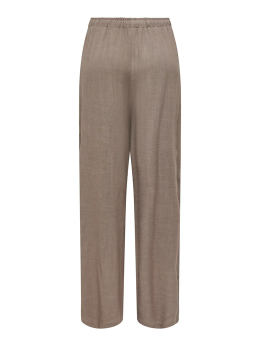 Pantalón ancho con goma y cordón Only Walnut