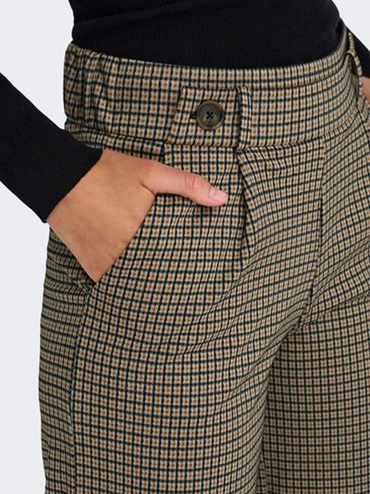 Pantalón ancho con muestra cuadro pequeño Jdy Brown