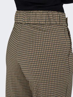 Pantalón ancho con muestra cuadro pequeño Jdy Brown