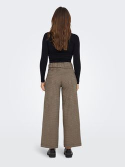 Pantalón ancho con muestra cuadro pequeño Jdy Brown