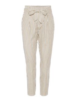 Wide pants with stripes and belt Vero Moda Snow White