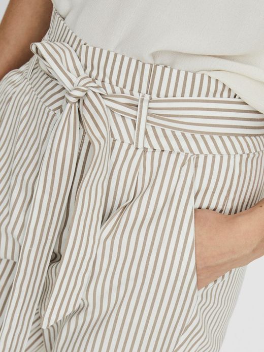 Wide pants with stripes and belt Vero Moda Snow White
