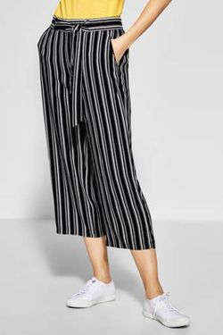 Pantalón ancho palazzo rayas verticales Street One Black