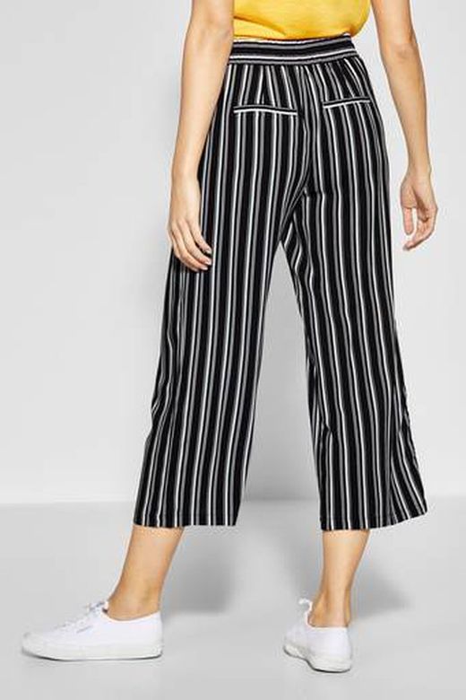 Pantalón ancho palazzo rayas verticales Street One Black