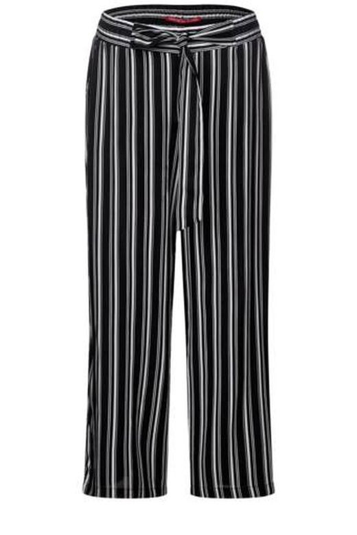 Pantalón ancho palazzo rayas verticales Street One Black