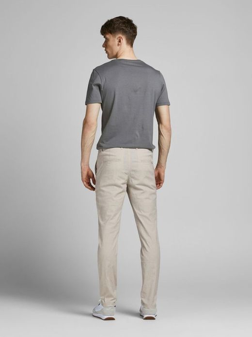 Pantalón básico elástico Jack & Jones White Pepper