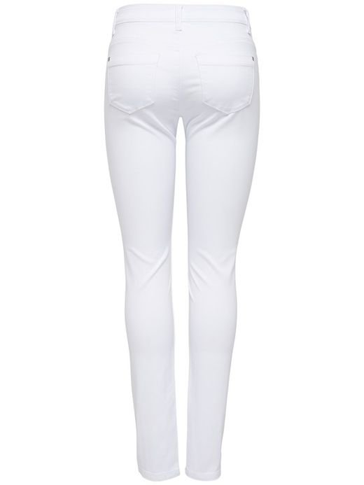 Basic elastische 5 Taschenhose Nur Weiß