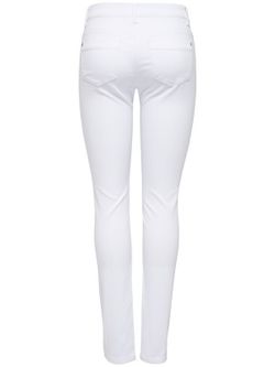 Basic elastische 5 Taschenhose Nur Weiß