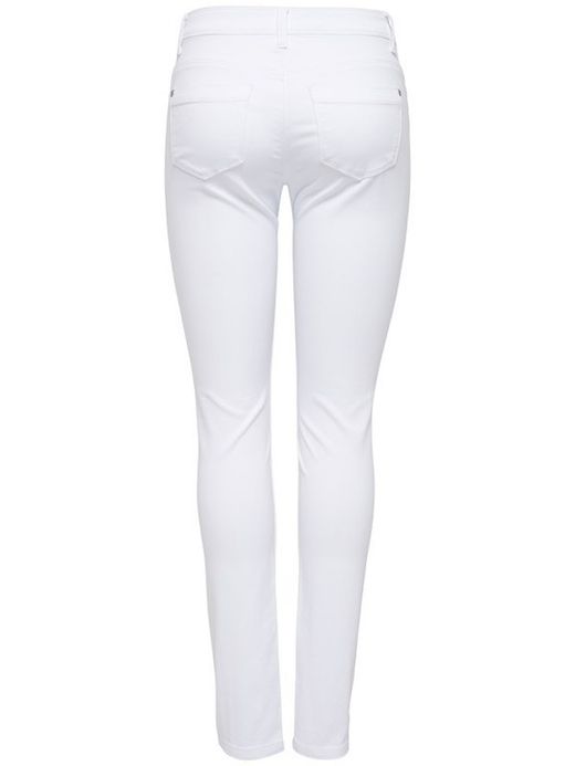 Basic elastische 5 Taschenhose Nur Weiß