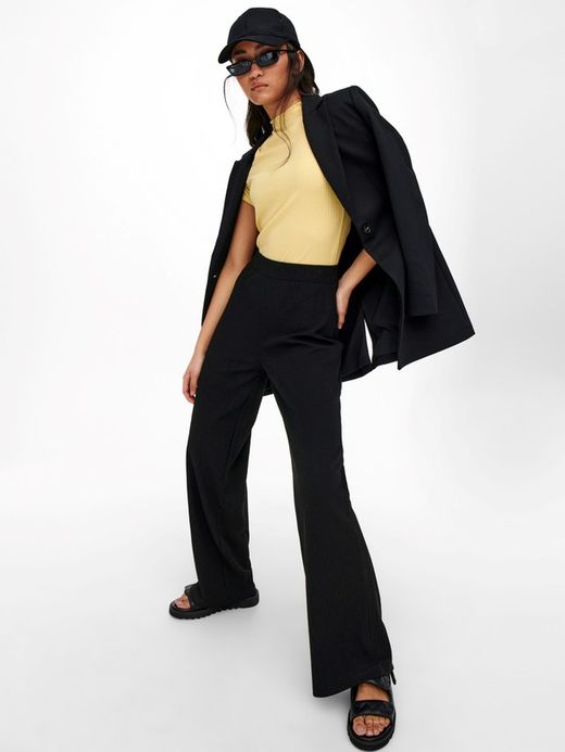 Pantalón canalé ancho Only Black