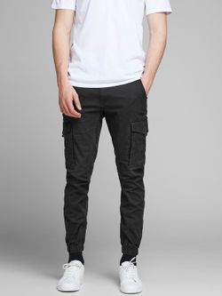 Pantalón cargo algodón con bolsillos Jack & Jones Black