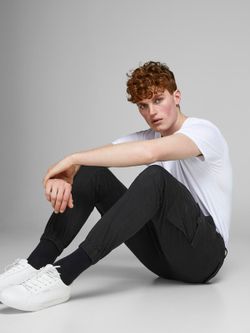 Pantalón cargo algodón con bolsillos Jack & Jones Black