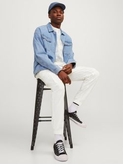 Pantalón cargo algodón con bolsillos Jack & Jones Cloud Dancer