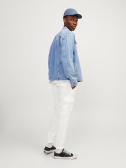 Pantalón cargo algodón con bolsillos Jack & Jones Cloud Dancer