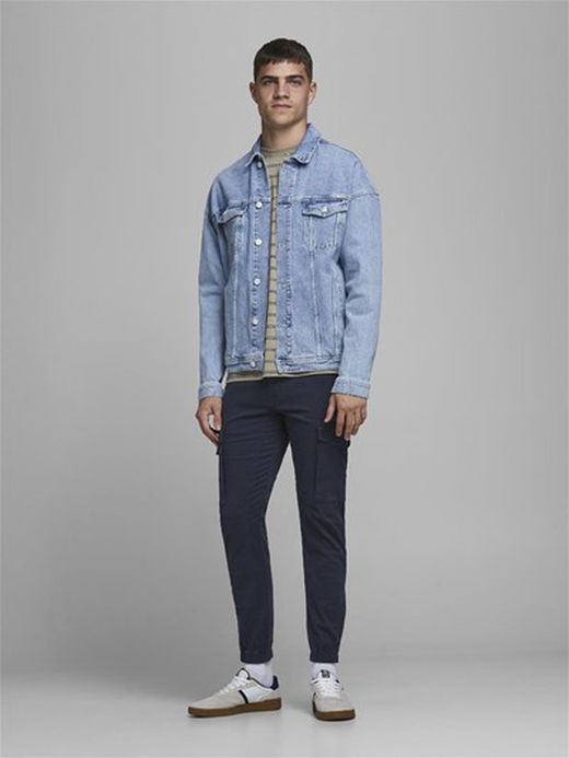 Pantalón cargo algodón con bolsillos Jack & Jones Navy