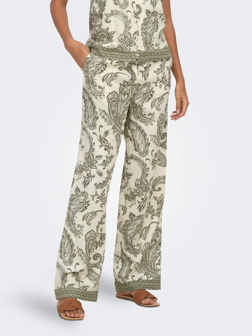 Pantalón con estampado cachemir monocolor Only Ivy Green
