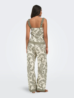 Pantalón con estampado cachemir monocolor Only Ivy Green