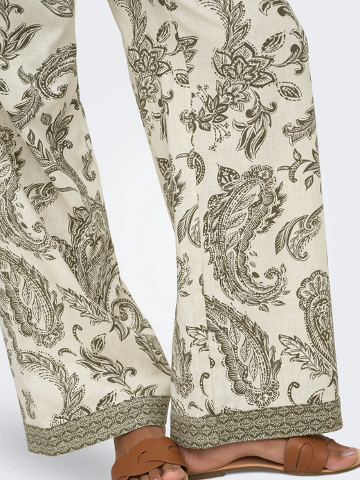 Pantalón con estampado cachemir monocolor Only Ivy Green