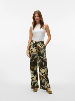 Pantalón con estampado tropical multicolor Vero Moda Mermaid