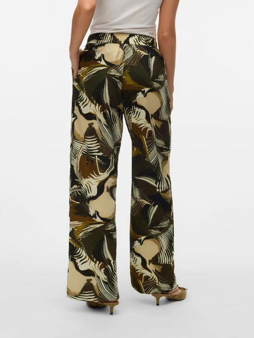 Pantalón con estampado tropical multicolor Vero Moda Mermaid