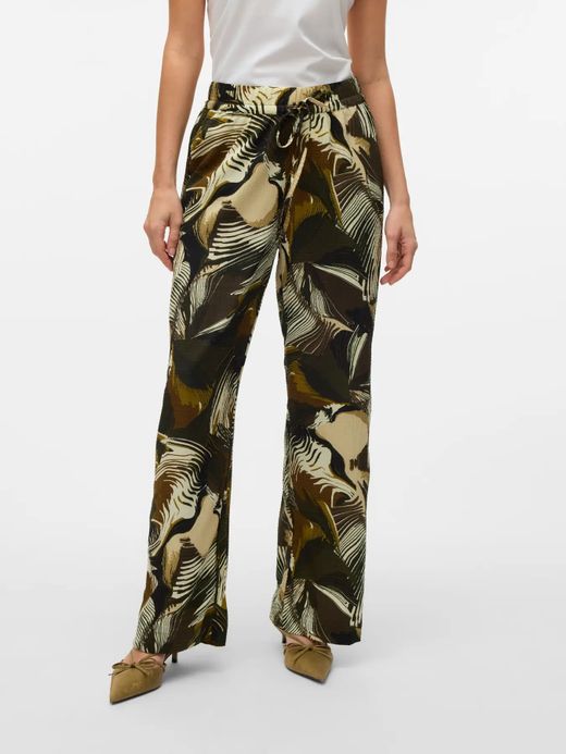 Pantalón con estampado tropical multicolor Vero Moda Mermaid