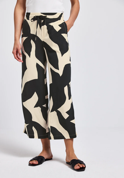 Pantalón con goma 7/8 estampado abstracto Street One Black