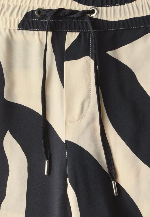 Pantalón con goma 7/8 estampado abstracto Street One Black