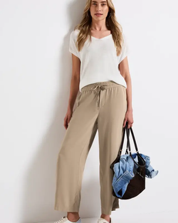 Pantalón con goma 7/8 Street One Beige