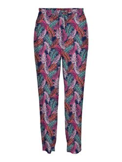 Pantalón con goma estampado hojas palmera Vero Moda Navy Blazer