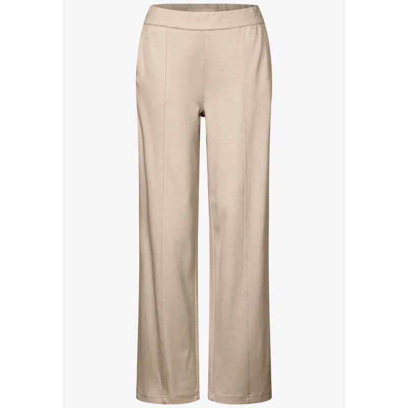 Pantalón con goma HW con diagonal Street One Beige 32