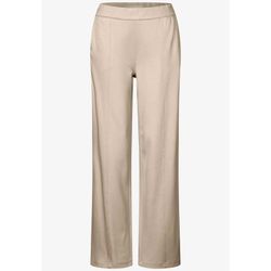 Pantalón con goma HW con diagonal Street One Beige