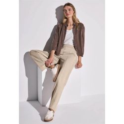 Pantalón con goma HW con diagonal Street One Beige