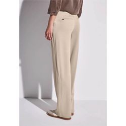 Pantalón con goma HW con diagonal Street One Beige