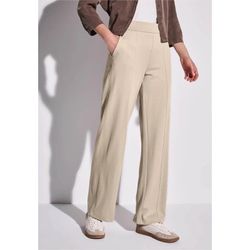 Pantalón con goma HW con diagonal Street One Beige