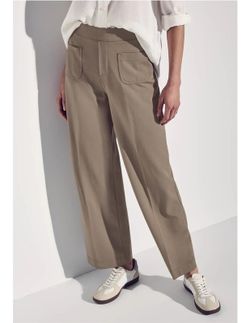 Pantalón con goma y bolsillos 70's Street One Mocha Bisque