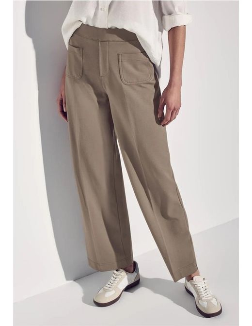 Pantalón con goma y bolsillos 70's Street One Mocha Bisque