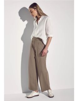 Pantalón con goma y bolsillos 70's Street One Mocha Bisque