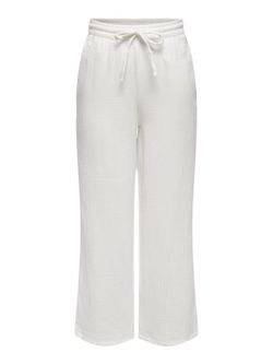 Pantalón con goma y cordón ancho Only Cloud Dancer