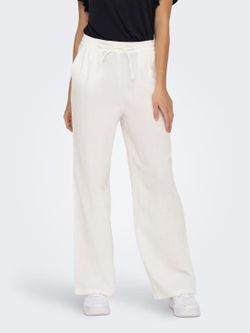 Pantalón con goma y cordón ancho Only Cloud Dancer