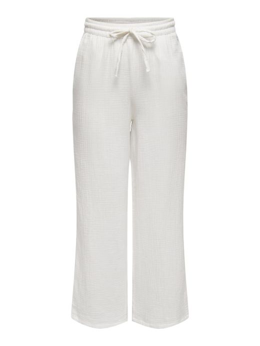 Pantalón con goma y cordón ancho Only Cloud Dancer