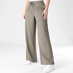 Pantalón con goma y cordón ancho Only Olive Night