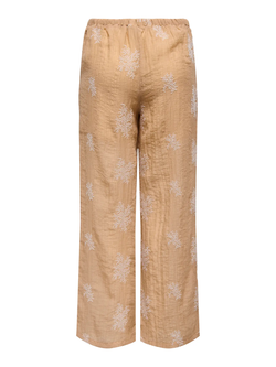 Pantalón con goma y cordón con bordado Jdy Latte