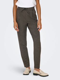 Pantalón con goma y cordón con microcuadro Only Black